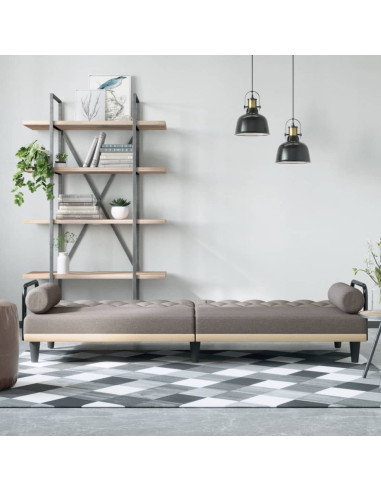 Divano Letto con Braccioli Tortora in Tessuto