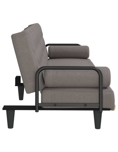 Divano Letto con Braccioli Tortora in Tessuto