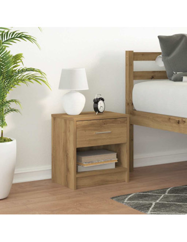 Comodino con Cassetto Rovere Artigianale 39x28x41 cm