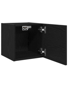 Mobile TV 2 pcs Rovere Nero 30,5 x 30 x 30 cm Legno multistrato 2