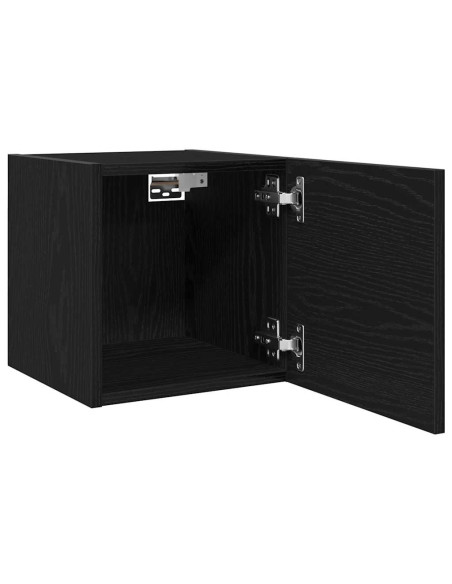 Mobile TV 2 pcs Rovere Nero 30,5 x 30 x 30 cm Legno multistrato