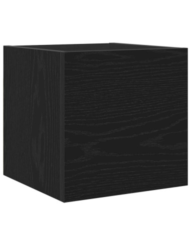 Mobile TV 2 pcs Rovere Nero 30,5 x 30 x 30 cm Legno multistrato