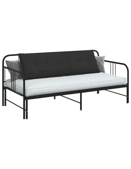 Cuscino per Schiena Nero 160 x 50 cm Tessuto in Microfibra