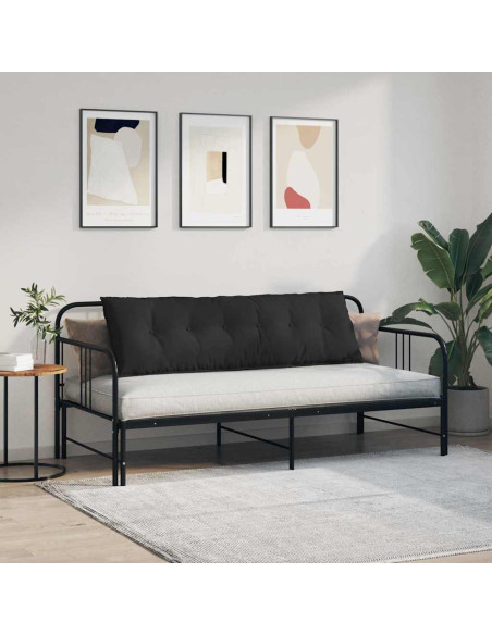 Cuscino per Schiena Nero 160 x 50 cm Tessuto in Microfibra