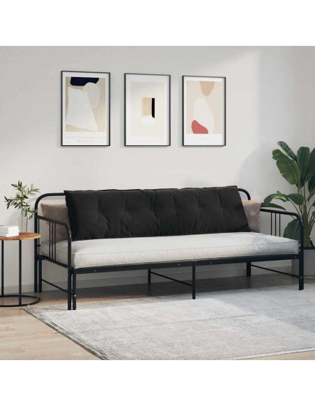 Cuscino per Schiena Nero 180 x 50 cm Tessuto in Cords