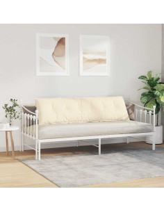 Cuscino per Schiena Crema 180 x 50 cm Tessuto in Cords 2