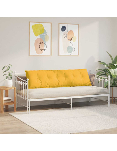 Cuscino per Schiena Giallo Chiaro 180 x 50 cm Tessuto in Cords