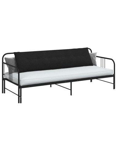 Cuscino per Schiena Nero 200 x 19 x 50 cm Tessuto