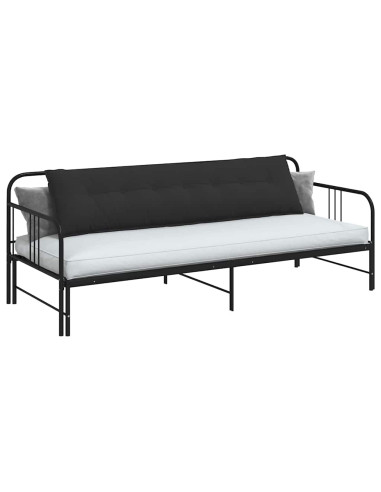 Cuscino per Schiena Nero 200 x 50 cm Tessuto in Microfibra