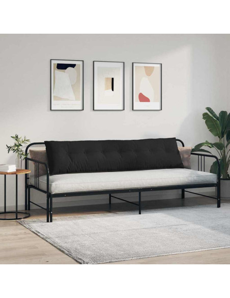 Cuscino per Schiena Nero 200 x 50 cm Tessuto in Microfibra