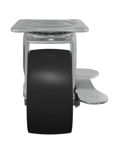 Ruota 2 pcs Nero e argento 50,7 x 50,7 x 24,4 mm Ferro e nylon