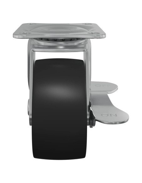 Ruota 2 pcs Nero e argento 50,7 x 50,7 x 24,4 mm Ferro e nylon