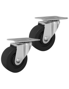 Rullo girevole 2 pcs Argento 60 x 60 x 50 mm Ferro e nylon 2