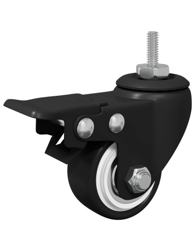 Ruote 2 pcs Nero M6 x 37 mm Ferro e nylon