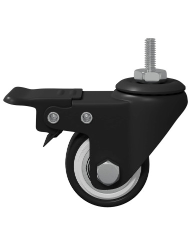 Ruote 12 pcs Nero M6 x 37 mm Ferro e nylon