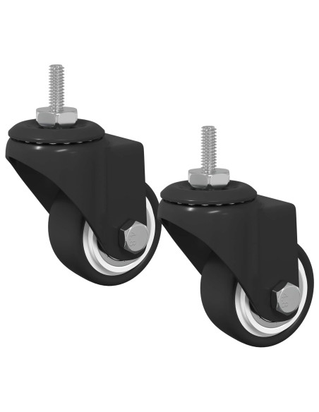 Rullo girevole 2 pcs Nero 40,4 x 40,4 x 19,7 mm Ferro e nylon