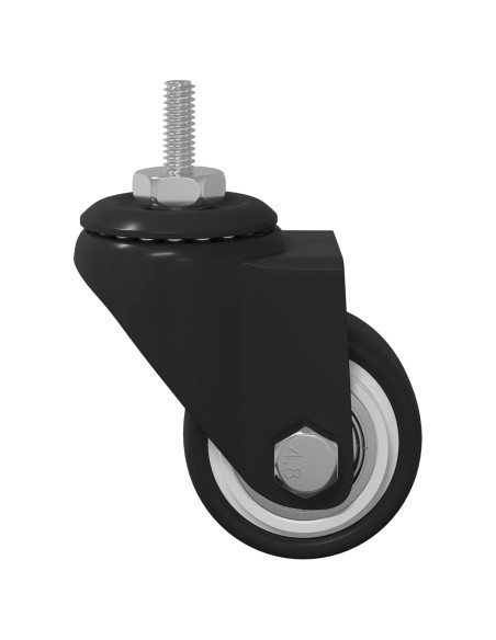 Rullo girevole 2 pcs Nero 40,4 x 40,4 x 19,7 mm Ferro e nylon