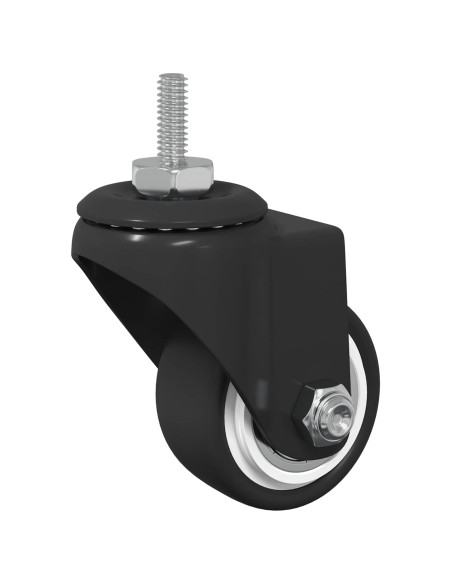 Rullo girevole 2 pcs Nero 40,4 x 40,4 x 19,7 mm Ferro e nylon