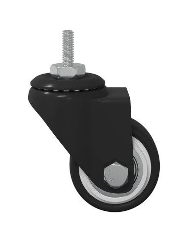 Rullo girevole 12 pcs Nero 40,4 x 40,4 x 19,7 mm Ferro e nylon