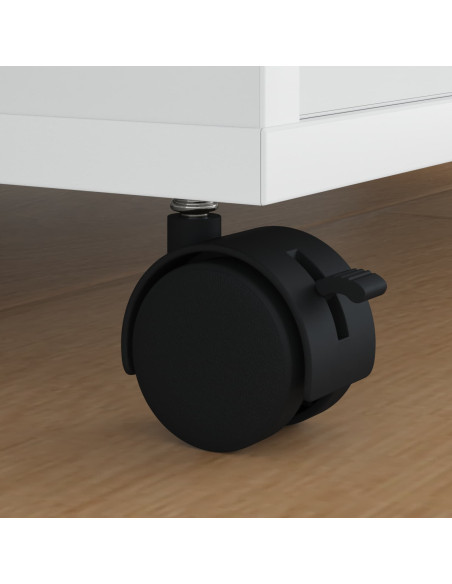 Ruota 2 pcs Nero 39,5 x 39,5 x 37,8 mm Acciaio e polipropilene