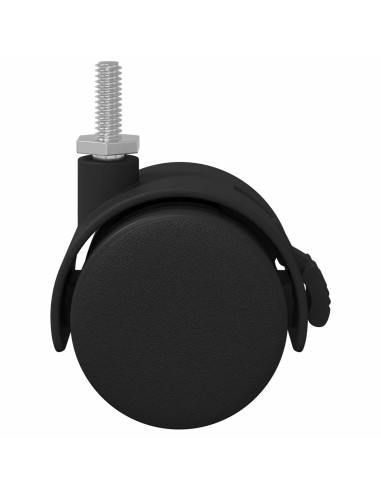 Ruota 2 pcs Nero e Argento 40,1 x 40,1 x 37,8 mm Ferro e PP