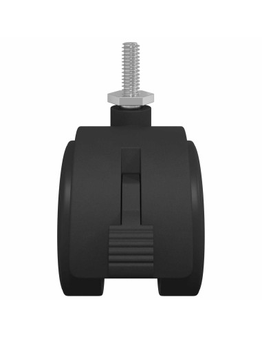 Ruota 2 pcs Nero e Argento 40,1 x 40,1 x 37,8 mm Ferro e PP