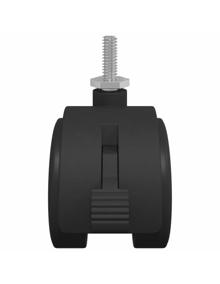 Ruota 2 pcs Nero e Argento 40,1 x 40,1 x 37,8 mm Ferro e PP