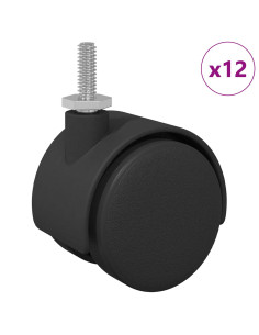 Ruota 12 pcs Nero e Argento 40,1 x 40,1 x 37,8 mm Ferro e PP 2