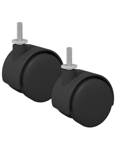 Ruote 2 pcs Nero 40,1 x 37,8 mm PP e Ferro