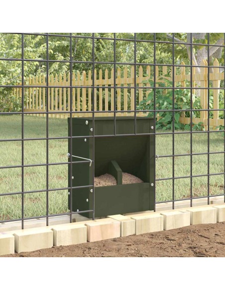 Mangiatore per conigli Verde oliva 20 x 12,5 x 25 cm