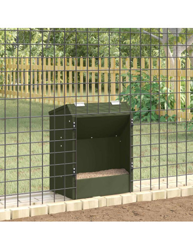 Mangiatore per conigli Verde oliva 64.5 x 25.5 x 45.5 cm
