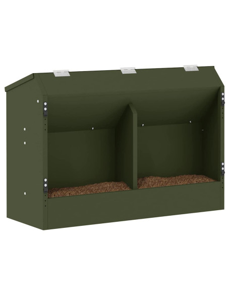 Mangiatore per conigli Verde oliva 64.5 x 25.5 x 45.5 cm