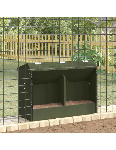 Mangiatore per conigli Verde oliva 64.5 x 25.5 x 45.5 cm