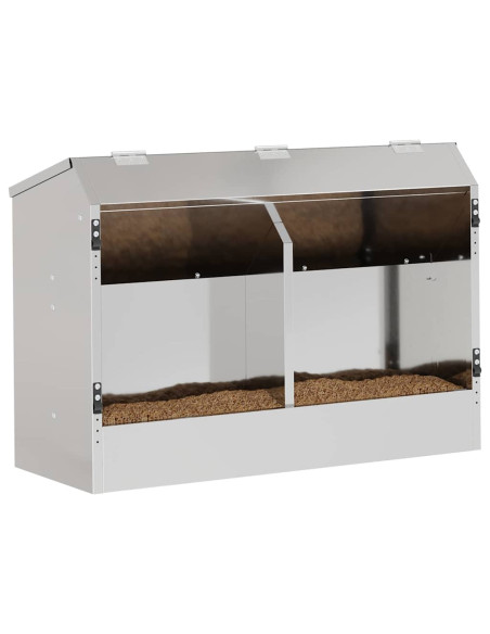 Mangiatore per conigli Argento 64.5 x 25.5 x 45.5 cm