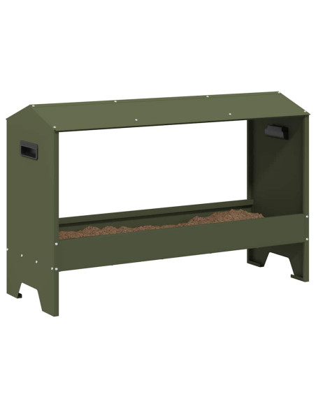 Mangiatoia per polli Verde oliva 81 x 32 x 53,5 cm