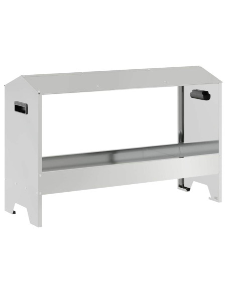 Mangiatoia per polli Argento 81 x 32 x 53,5 cm Acciaio zincato