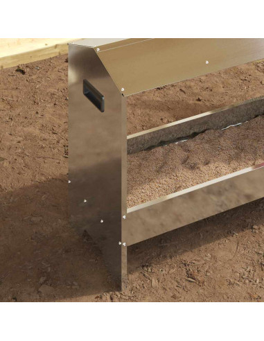 Mangiatoia per polli Argento 81 x 32 x 53,5 cm Acciaio zincato