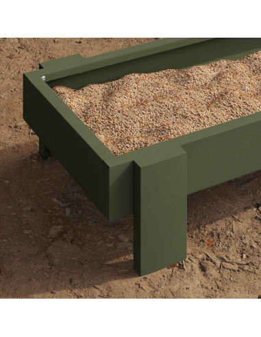 Mangiatoia per polli Verde oliva 80 x 28 x 13.5 cm