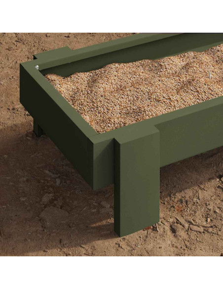 Mangiatoia per polli Verde oliva 80 x 28 x 13.5 cm