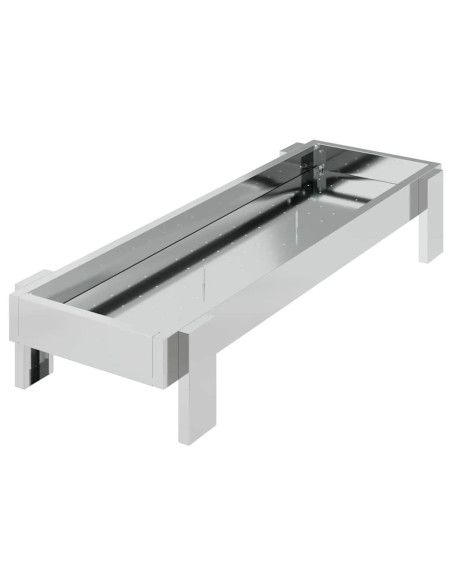 Mangiatoia per polli Argento 80 x 28 x 13.5 cm Acciaio zincato