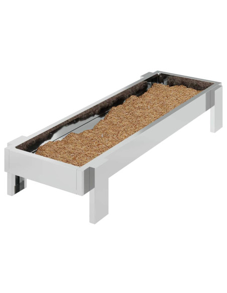 Mangiatoia per polli Argento 80 x 28 x 13.5 cm Acciaio zincato