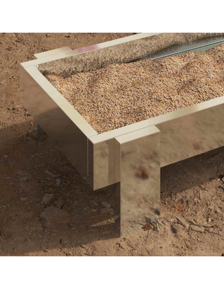 Mangiatoia per polli Argento 80 x 28 x 13.5 cm Acciaio zincato