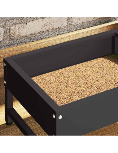 Mangiatore per Uccelli Nero 80 x 28 x 13.5 cm