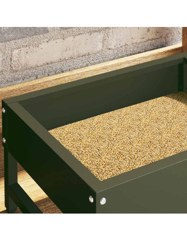 Mangiatore per Uccelli Verde oliva 80 x 28 x 13.5 cm