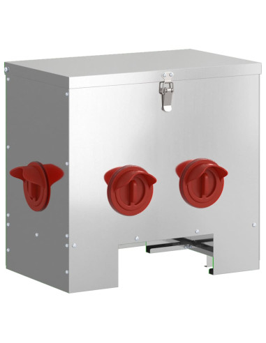 Feeder per pollo Argento 40,5 x 25 x 38 cm Acciaio zincato