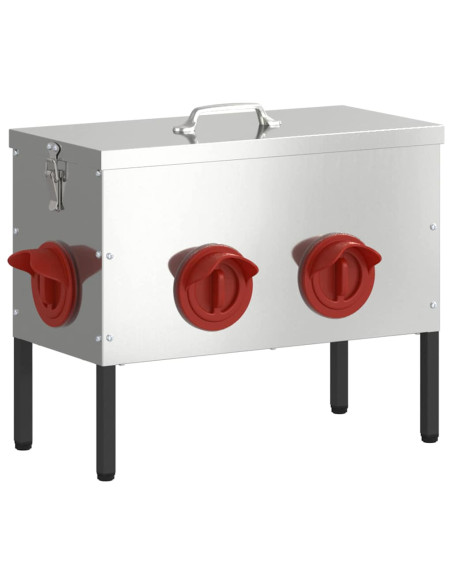 Feeder per pollo Argento 41,5 x 20,5 x 33 cm Acciaio zincato