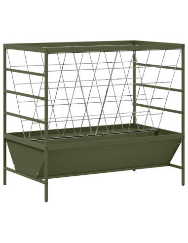 Mangiatore per Bestiame Verde oliva 100 x 60 x 90 cm