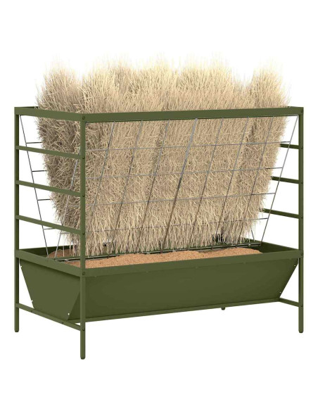 Mangiatore per Bestiame Verde oliva 100 x 60 x 90 cm