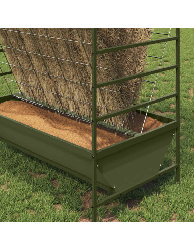 Mangiatore per Bestiame Verde oliva 100 x 60 x 90 cm