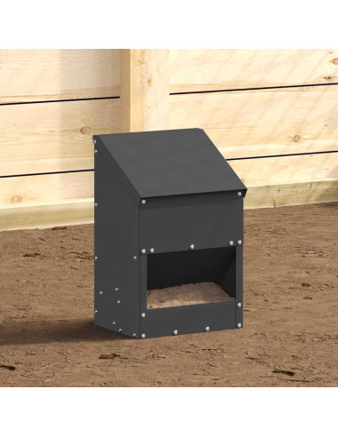 Feeder per pollo Nero 21 x 16 x 33 cm Acciaio laminato a freddo